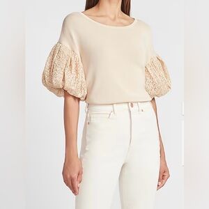 Express Cream Puff Sleeve Blouse